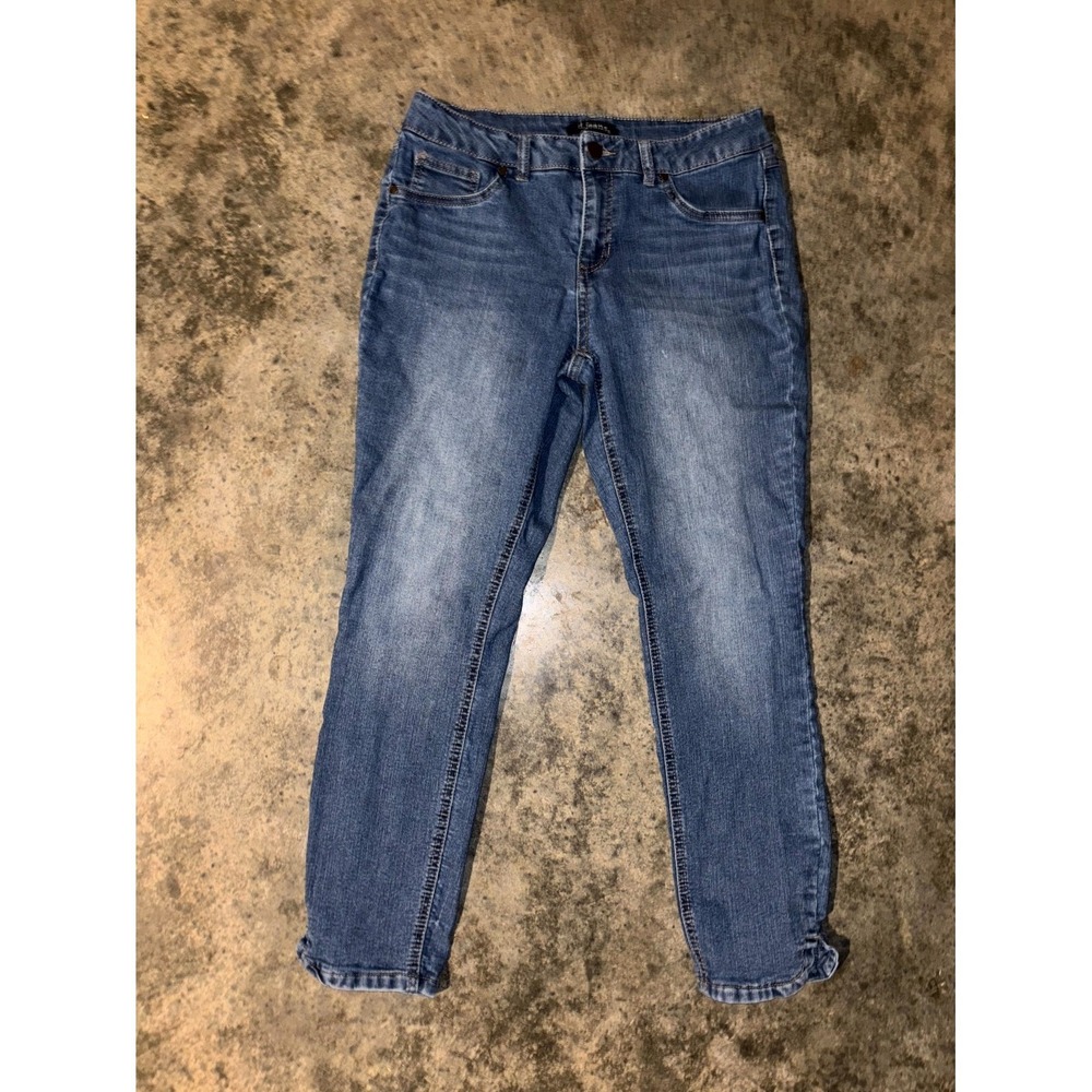 D. Jeans Skinny Womens 8 Blue Denim Stretch Mid Rise Medium Wash Slim Fit Casual - Picture 2 of 14